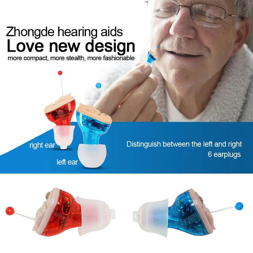 

Professional Small Hearing Aid Wireless Left/Right Mini In-Ear Sound Amplifier Newest