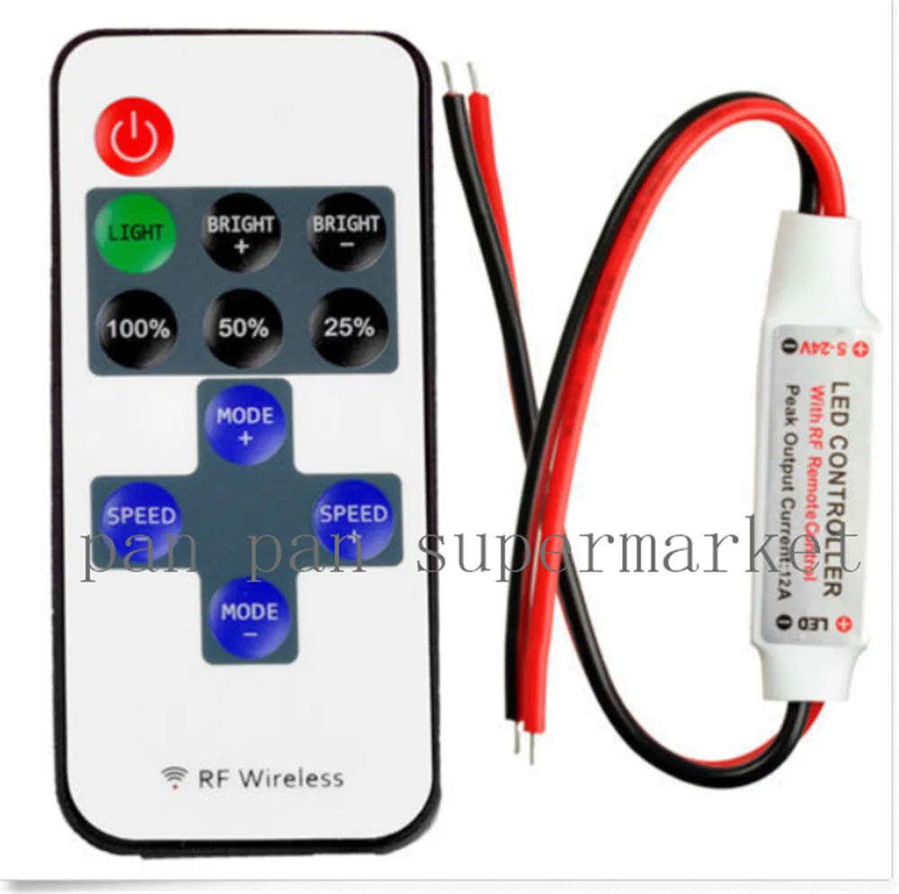 DC 12-24V Мини светодиодный контроллер Диммер для светодиодной ленты 5050 3528 Беспроводной RF пульт дистанционного управления
