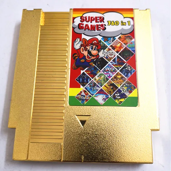 

Gold-plated 360 in 1 Game Cart, 72 Pins NES Game Cartridge Replacement Plastic Shell