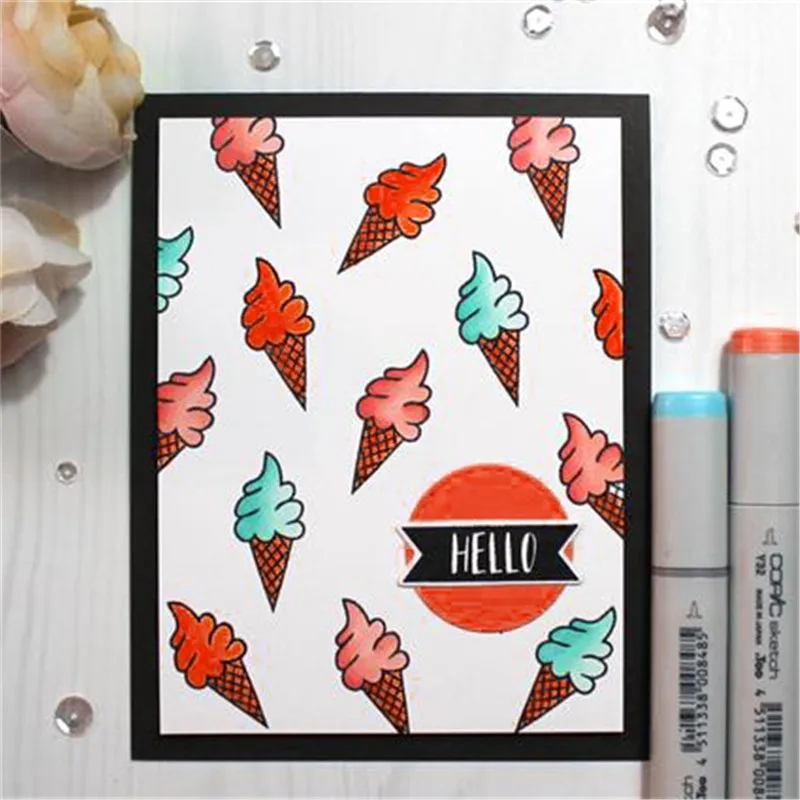 

Eastshape Stamp And Cutting Dies for Scrapbooking Card Making Ice Cream Alphabet Clear Stamp Metal Cutting crafts dies cuts