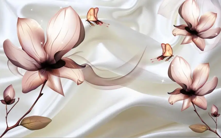 Home Decor Living Room Wall Covering Elegant fresh flowers living room TV background wall Modern Custom 3D Wallpaper Home Decor Living Room Wall Covering Elegant fresh flowers living room TV background wall Modern Custom 3D Wallpaper