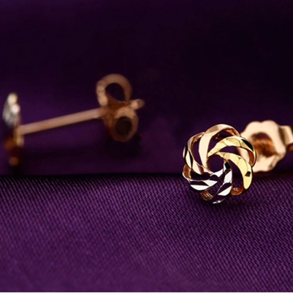 Женские серьги в виде цветка однотонные золотистые 18 К 1 г 3 цвета|earrings designer|earrings