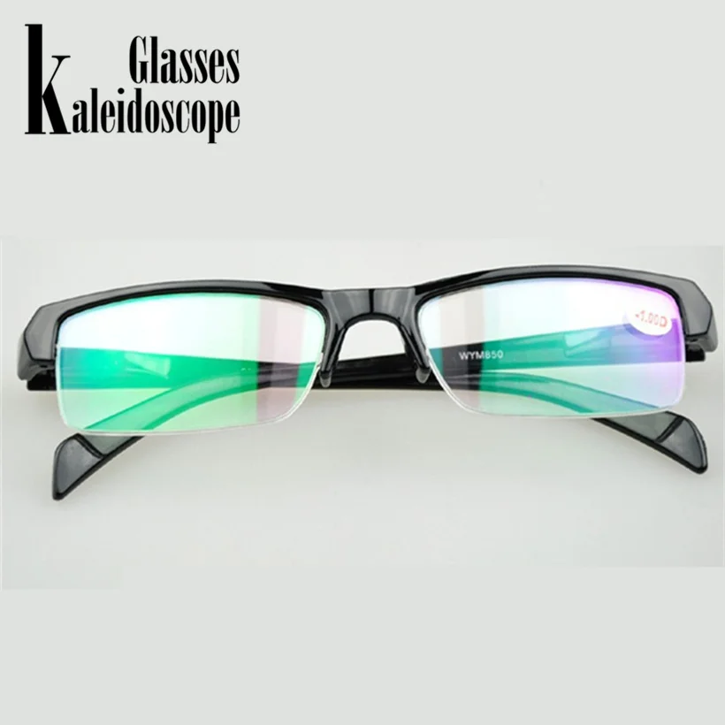 

Women Men Half Frame Myopia Glasses Resin High Quality Cheap Black Frams Prescription-1.0-1.5-2,5 Eyeglasses Men Minus Lens