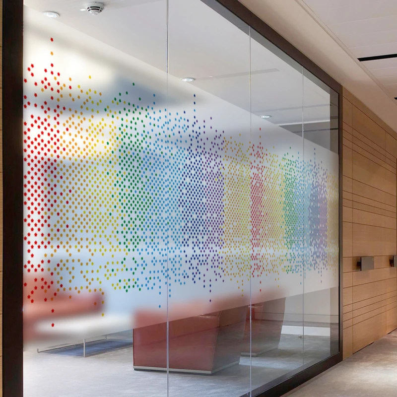 Custom Static Cling Stained Glass Window Film Frosted & Opaque Privacy