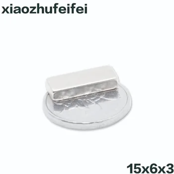 

1000pcs 15mm x 6mm x 3mm N35 Super Strong Magnet Block NdFeB Cuboid Rare Earth Neodymium Magnets 15*6*3 15x6x3 Free Shipping