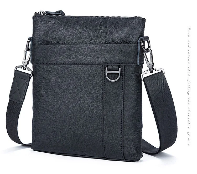 MJ Men's Shoulder Bag Genuine Leather Messenger Bag Real Leather Male Bags Solid Crossbody Handbag for Men High Capacity (8)