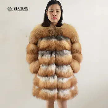 

Winter New Real Red Fox Fur coat ladies authentic fox fur coat natural fox fur QD.YISHANG 2018
