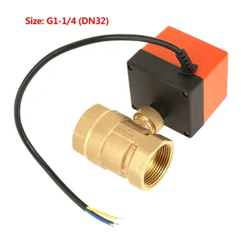 

1pc Motorized Valve AC 220V Electrical Valve G1-1/4 DN32 2-Way 3-Wire 2-Point Control Brass Electrical Motorized Ball Valve