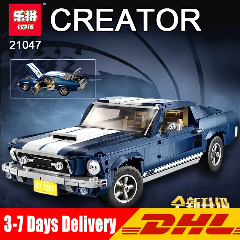 

2019 DHL 1648 PCS LEPIN 21047 Creator Expert Ford Mustang 1967 Model Building Blocks Bricks Toys Gift Compatible LegoINGly 10265