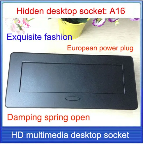 Koop EU plug Tafelblad socket verborgen Demping lente open Informatie outlet Kantoor vergaderzaal hoogwaardige desktop socket A16