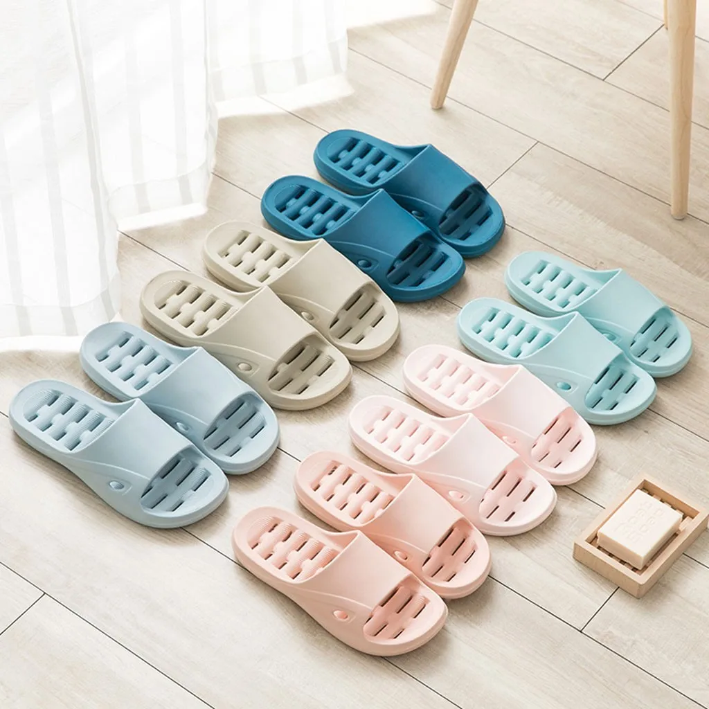 

Hot chaussures femme Shoes Women Shower Slippers Quick Drying Bathroom Couple Soft Sole Open Toe Slippers zapatos de mujer#19629