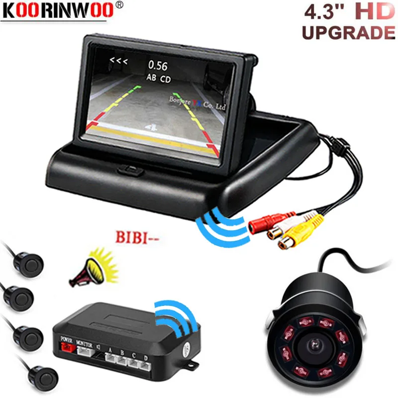 Koorinwoo Dual Core CPU Car Parking Sensor Reversing Radar System Assist Connect HD Car 4 3