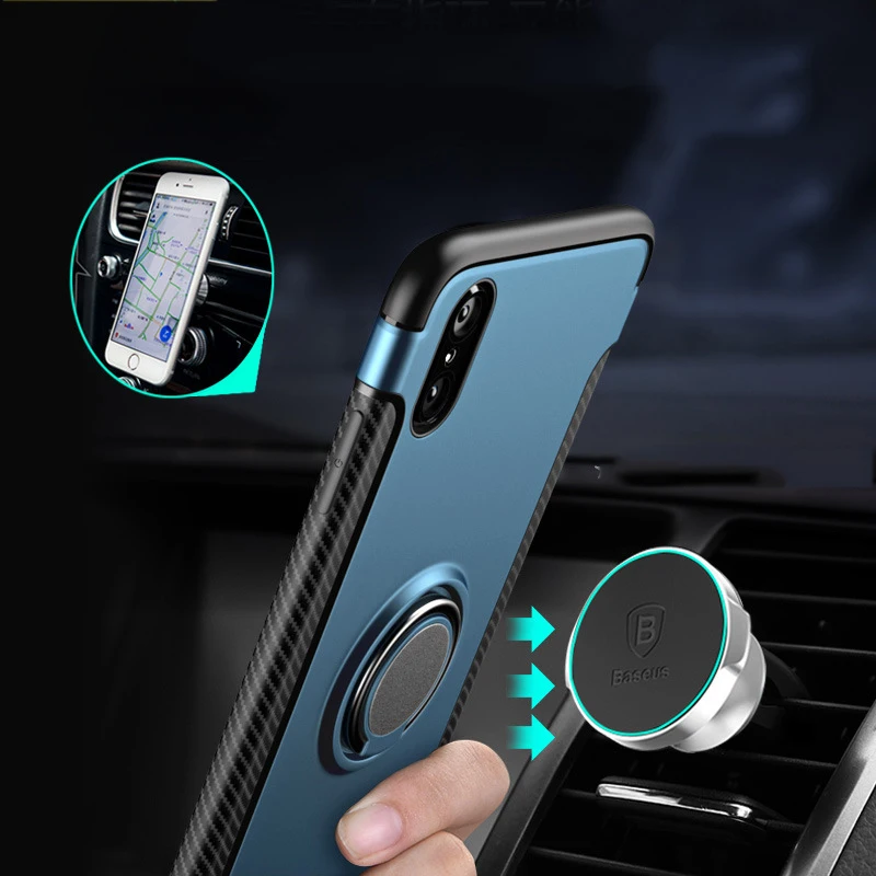 Invisible Ring For IPhone X Case Scrub Plain Simple Back Cover IPhone8 7 6s XS XR MAX 5 5S 8 6 Plus Car Phone | Мобильные телефоны