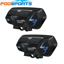 Fodsports 2 шт M1-S Pro мотоциклетный шлем внутреннее соединение гарнитуры 8 Райдер 2000 M домофон водонепроницаемый переговорные