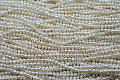 4-5mm bílý kultivované akoya moře perla volné korálek 15'' AAA