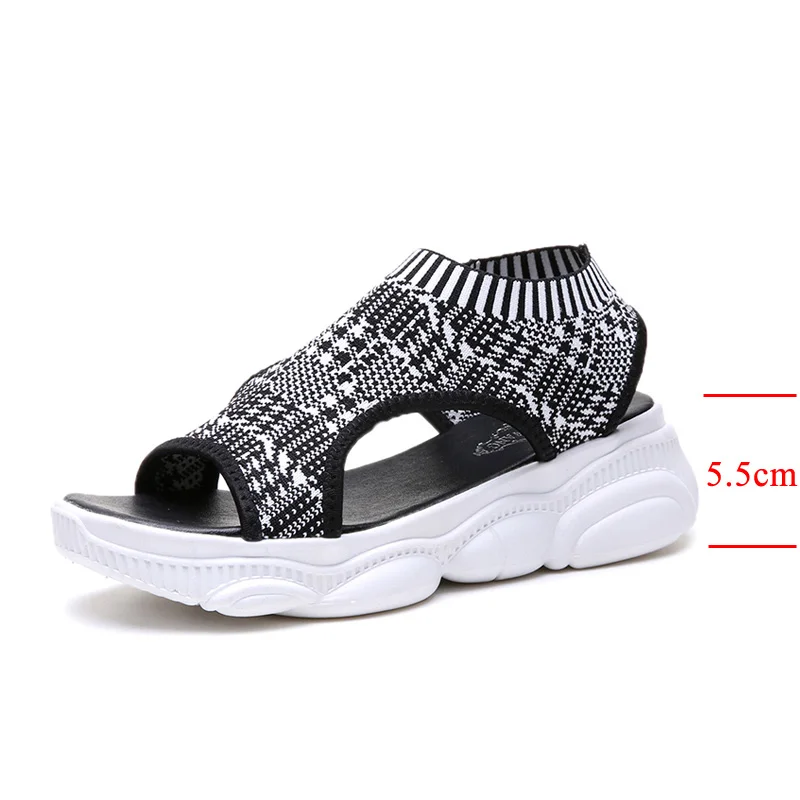 New Chunky Sandals Women Summer Shoes Breathable Shoes Ladies Slip on Flat Platform Sandals Shoes Woman Sandalias Beach Sandals
