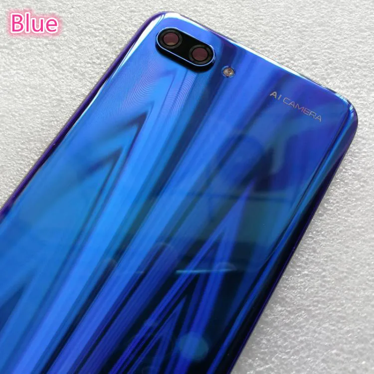 Новинка, задняя крышка из закаленного стекла 3D для huawei Honor 10, запасные части, задняя крышка для батареи, корпус+ крышка для вспышки+ объектив камеры