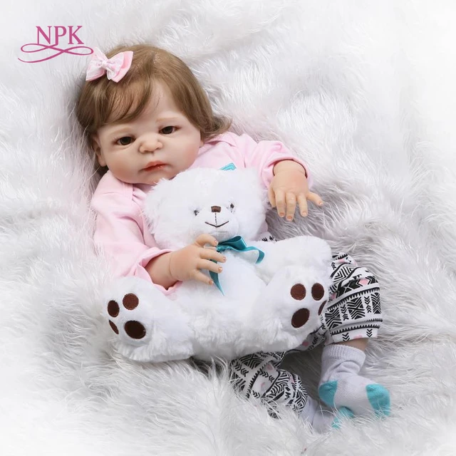 Boneca reborn boy alive baby full silicone dolls toys 23 57cm white skin  hair rooted bebe