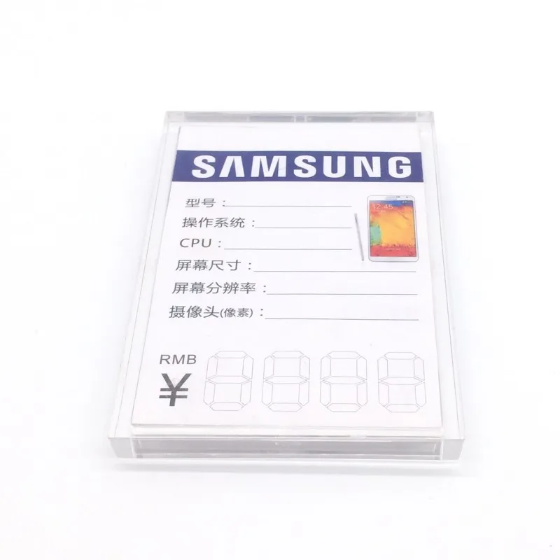 (50 pcs/pack ) pure color solid flat and vertical display desktop plastic price tag in retail shop