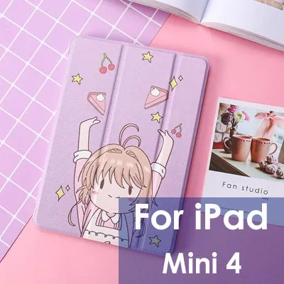 Чехол для fundas iPad mini 5/Air 3, милый мультяшный чехол из искусственной кожи для девочек, для iPad 9,7 Air 1/2 Mini 1 2 3, Магнитный умный чехол - Цвет: For IPad mini 4