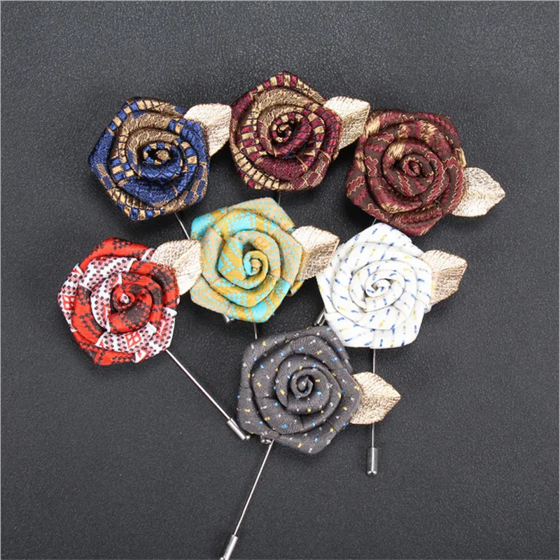 Buy New Wholesale Brooch 5Pcs/Lot Roses Fabric Flower