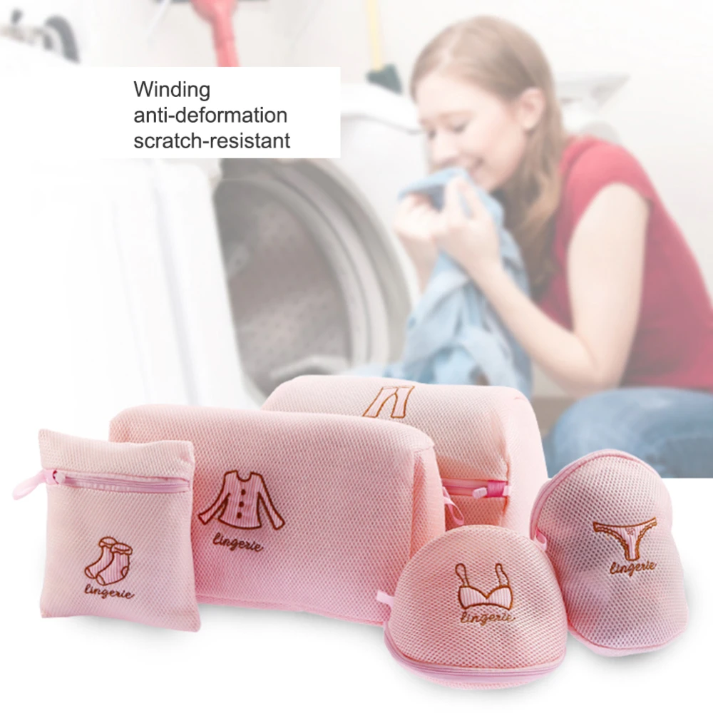 

5pcs Clothing Care Foldable Protection Net Filter Underwear Bra Socks Underwear Washing Machine Clothes Washing Laundry Bag