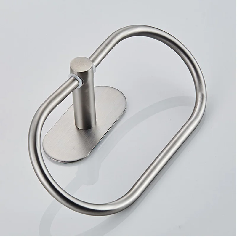 SmileMonkey Towel ring wall-mounted towel rack hanger 304 stainless steel bathroom accessories brushed towel rack