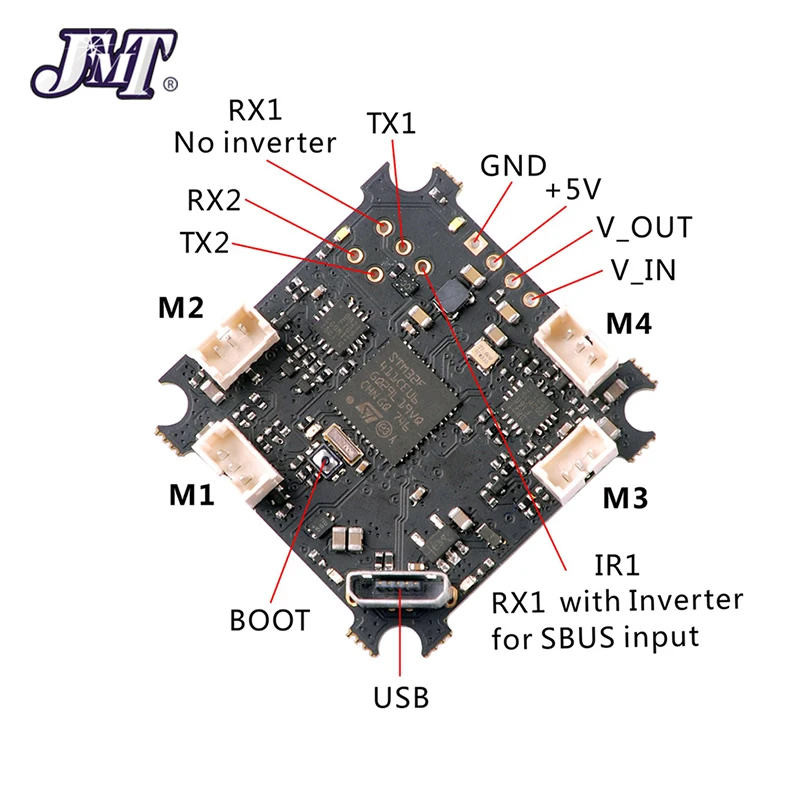 JMT Happymodel Mobula7 Crazybee F4 PRO Контроллер полета 1-2S совместимый, Flysky/Frsky приемник для 2S бесщеточный крошечный BWhoop