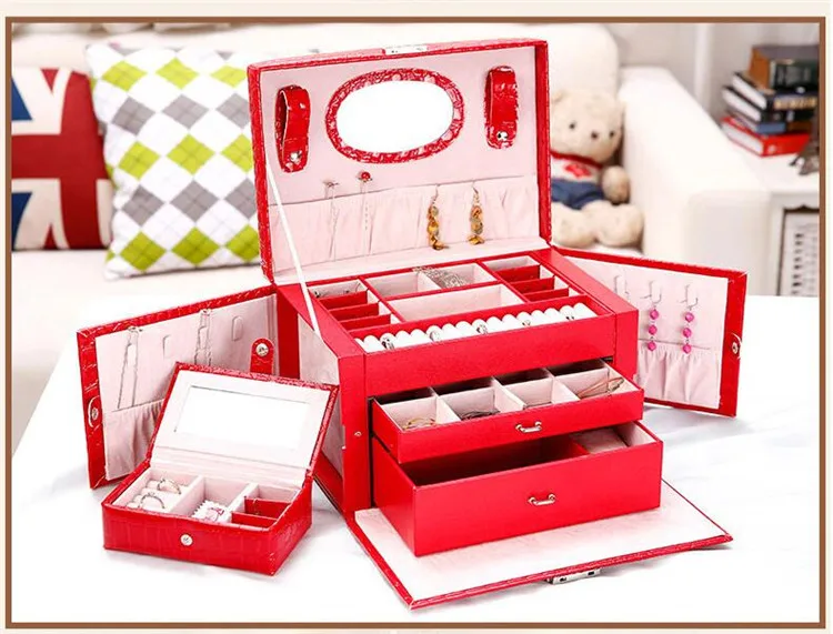 Европейский стиль, ювелирные витрины, органайзер для подарка, портативная женская коробка для хранения ювелирных изделий, розовое кольцо для девочки, коробка для хранения сережек