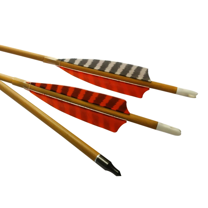 6X30" Wood Camo Pure Carbon Spine 600 Hunting Arrows For Compoundbow