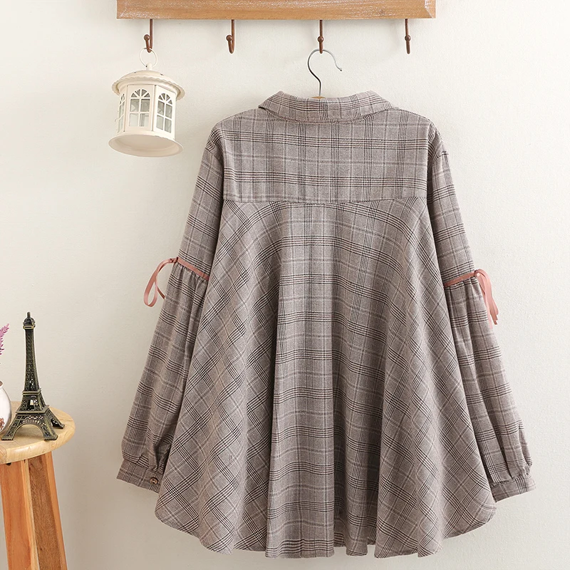 Womens tops and blouses Fashion Single Breasted Vintage Plaid Shirts women Loose Plus size Long sleeve Blouse 2019 Spring Shirt Womens tops and blouses Fashion Single Breasted Vintage Plaid Shirts women Loose Plus size Long sleeve Blouse 2019 Spring Shirt