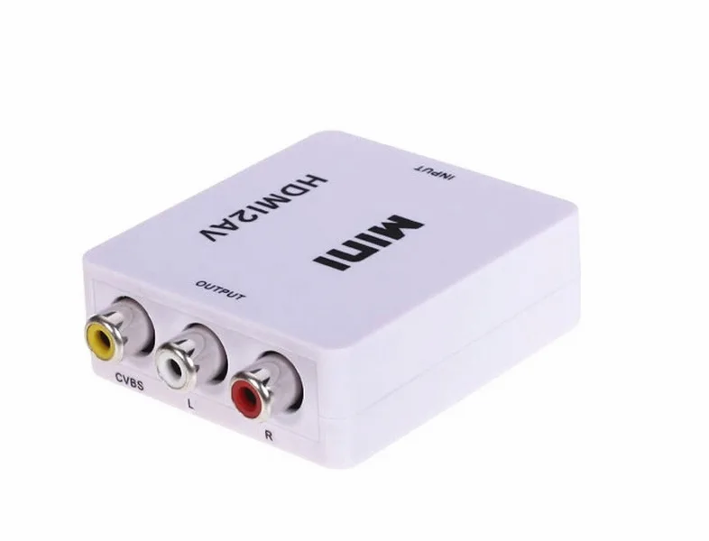50 шт оптовые HD Video Converter мини HDMI К AV CVBS+ L/R HDMI конвертер RCA адаптер 1080 P hdmi2av