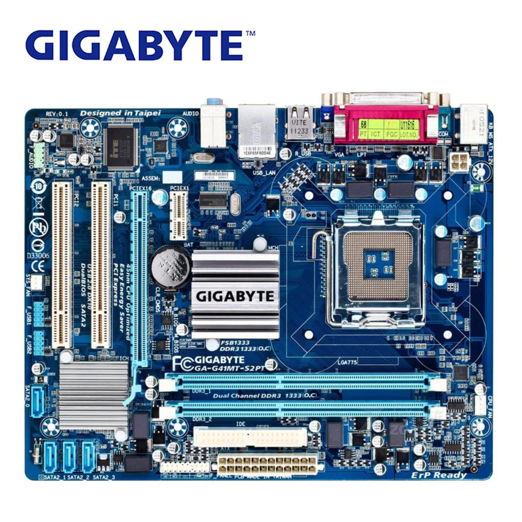 LGA 775 для Intel G41 Gigabyte GA-G41MT-S2PT материнская плата DDR3 8G G41MT-S2PT настольная материнская плата Micro ATX системная плата VGA б/у