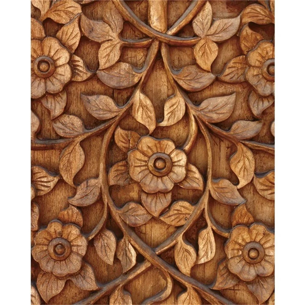 Laeacco Canvas Calligraphy Painting Flower Wood Carving Buddhism Style Posters and Prints Wall Artwork Living Room Home Decor | Дом и сад