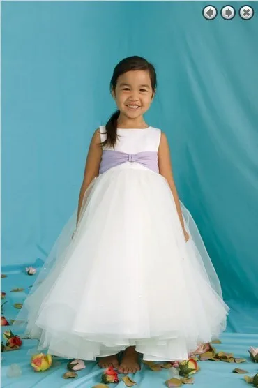 Платье в цветочек для девочек настоящий перевязь Свадебная вечеринка, платье для девочек праздничное платье белого цвета с длинными для девочек в цветочек платья