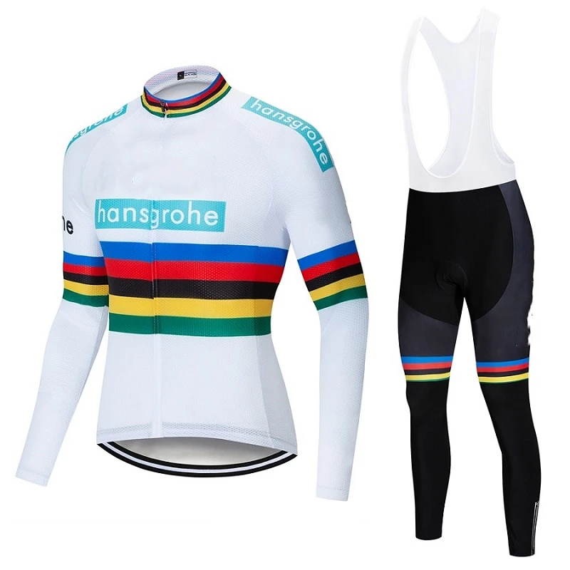 Hansgrohe команда Осенняя тонкая одежда с длинными рукавами набор мужской Велоспорт Джерси Bib длинный велосипед Ropa Ciclismo велосипед одежда NW