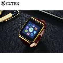 Bluetooth Smart Uhr Luxus Leder Smartwatch Business Armbanduhr Full View HD Bildschirm Für Android IOS Telefon freies verschiffen