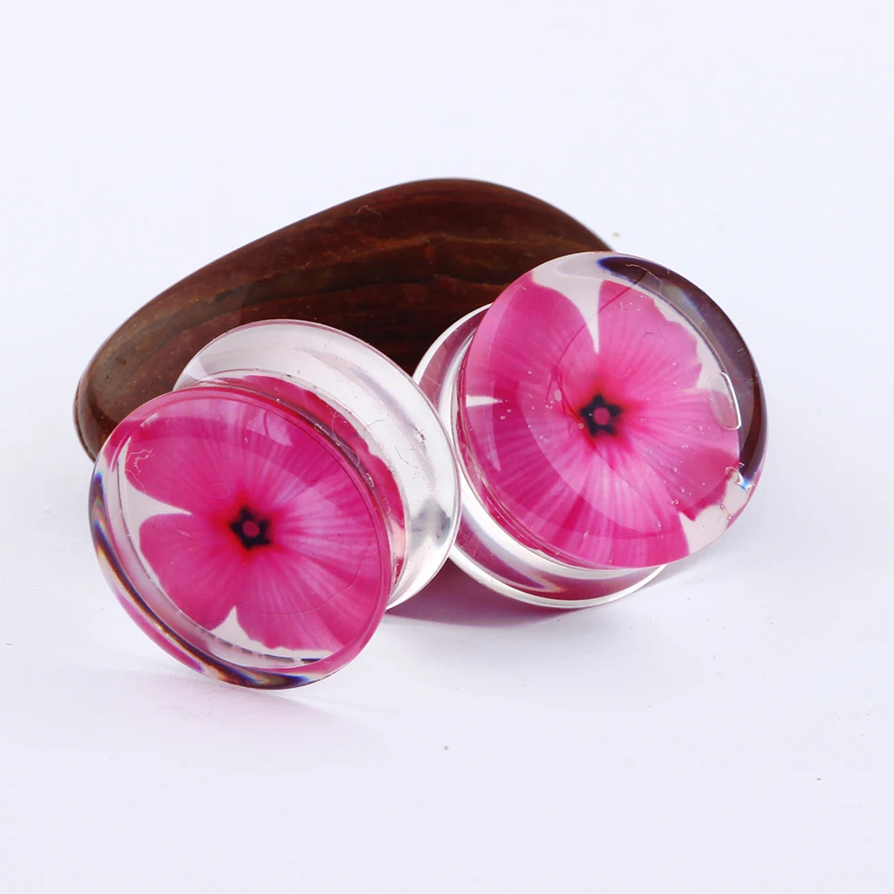 JUNLOWPY Acrylic Flared Ear Gauges Flesh Tunnels UV Plugs Body Stretching Piercing Flexible Tragus Earring Jewelry Mix 6-16mm