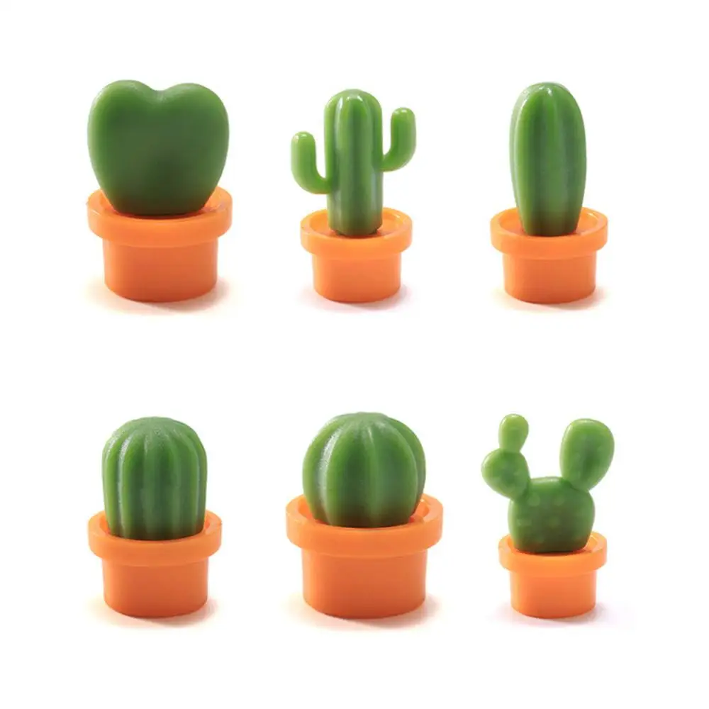 

6 sets lovely colorful potted design cactus for Refrigerator magnet kitchen magnet office magnet whiteboard and dry cleaning boa