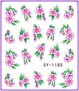 

6 PACK/ LOT GLITTER WATER DECAL NAIL STICKER FLOWER GARDEN NASTURIUM BEGONIA DAHLIA SY1185-1190
