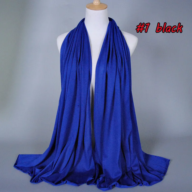 21 color High quality jersey scarf cotton plain elasticity shawls maxi