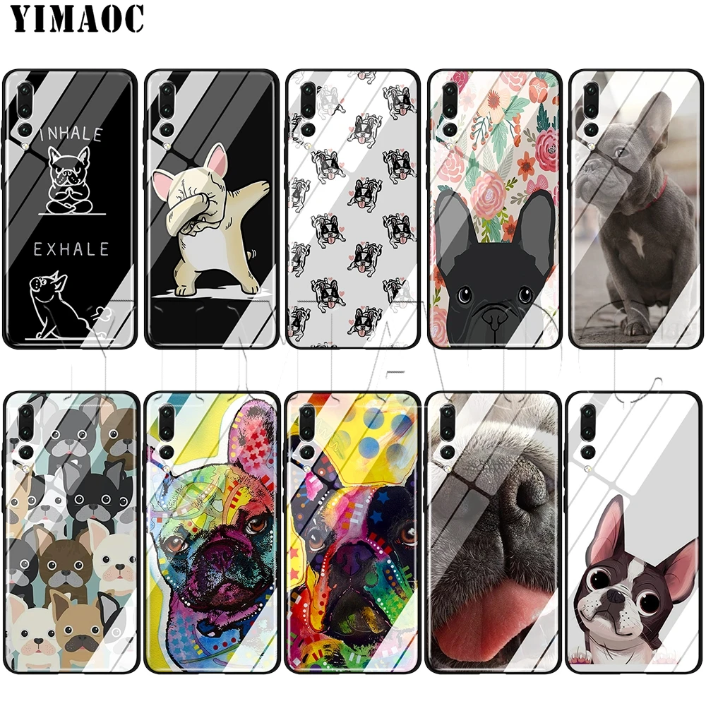 YIMAOC French Bulldog Dog Glass Case for Huawei Honor Mate 7A 8X 9 P10 P20 P30 Y6 Y9 P smart lite Pro 2018 2019 | Мобильные телефоны