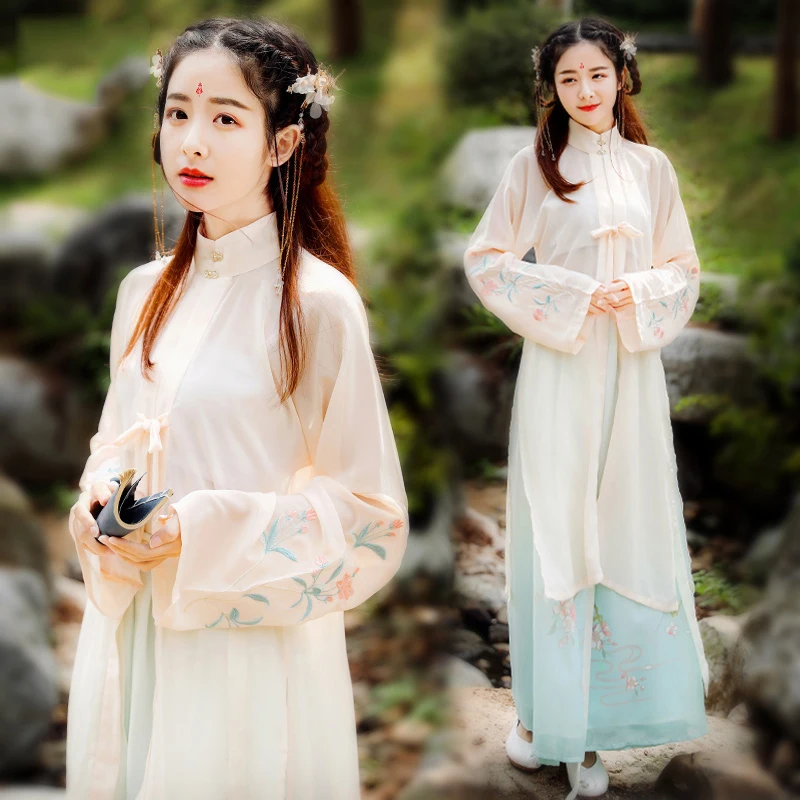  Hanfu Suit For Women Summer Clothes Cosplay Costume Suit Ming Dynastic Tea Clothing 3pcs Performanc