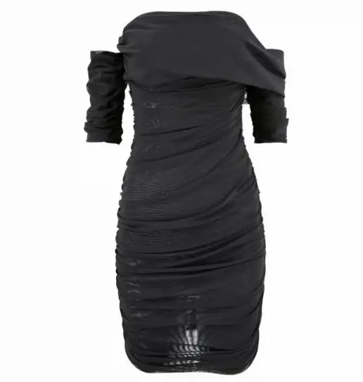 

Deavogy 2018 New Women Sexy mesh Off Shoulder Bodycon Party Dress
