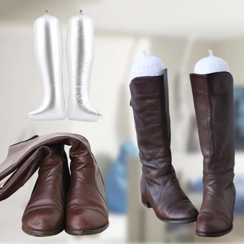 

1Pair Reusable Inflatable Boots Holder Stretcher Shoe Support Shaper Plastic Long Boots Shoes Stand Shaper Rack Organizer Holder