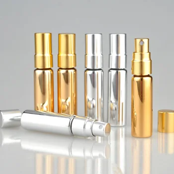 

5ml Portable Mini Aluminum Refillable Perfume Bottle With Spray Empty Cosmetic Containers With Atomizer For Traveler New