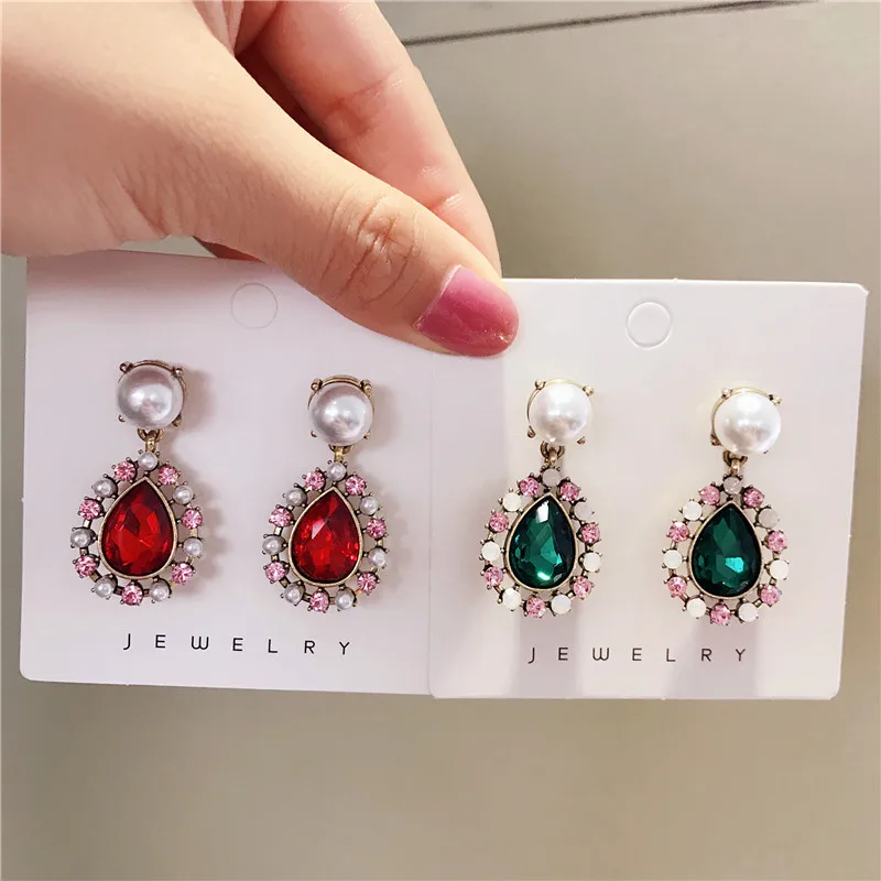 

Classic Crystal Round Women Dangle Earrings Retro Fashion Coloured Crystal Drop Earrings Fashion Earrings For Women Statement