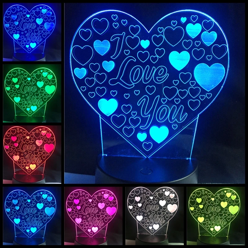 Я люблю тебя Сладкий Любовник Сердце шар 3D светодиодный LED USB лампа Романтический декоративные красочные ночник подруга подарок День Матери - Испускаемый цвет: 6