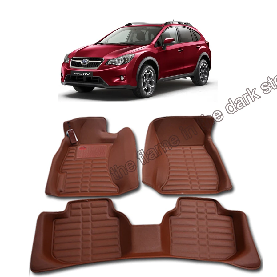 lsrtw2017 car styling leather car floor mat carpet rug for subaru xv 2012 2013 accessories