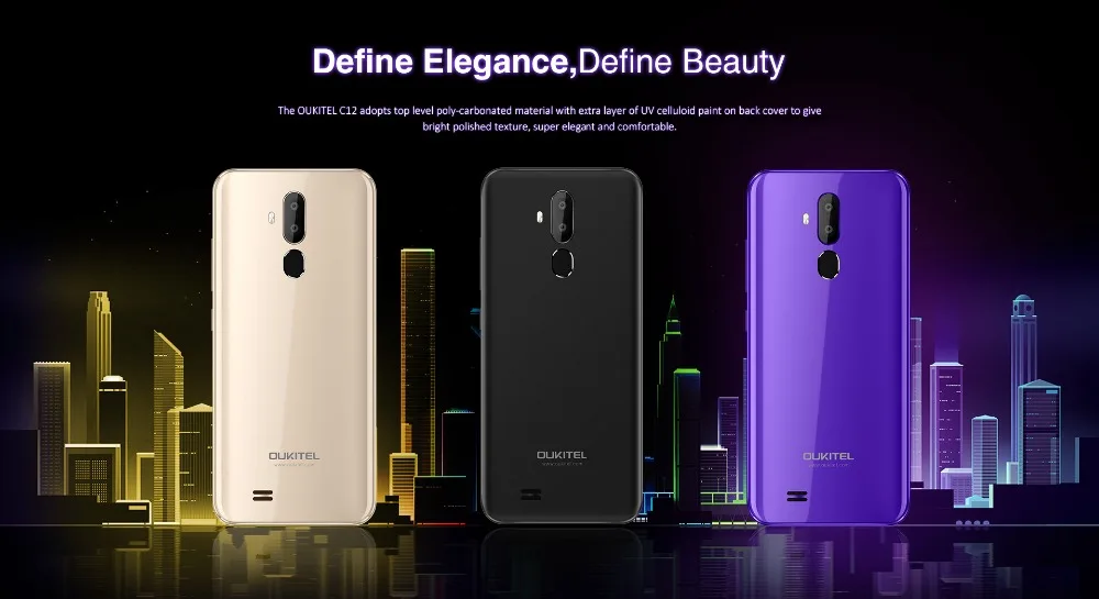 OUKITEL C12 Face ID 6,1" 19:9 смартфон с отпечатком пальца Android 8,1 мобильный телефон MTK6580 четырехъядерный 2G ram 16G rom Dual SIM разблокировка